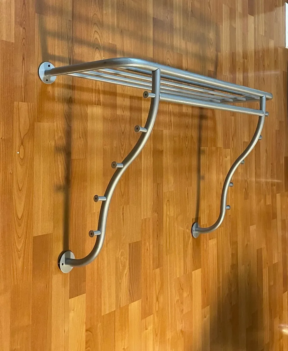 Gray metal coat rack - Image 1