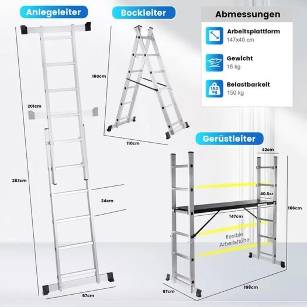 Mobile Aluminium Work Platform & Multifunction Sc - Image 2