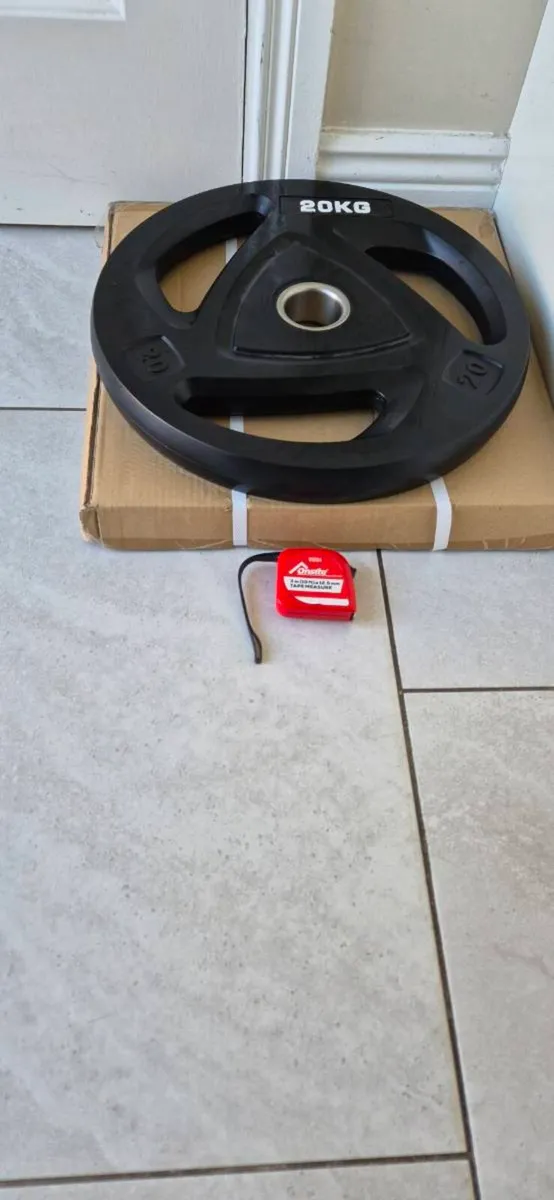 Brand new 2x20 kilo olympic weight plates - Image 4