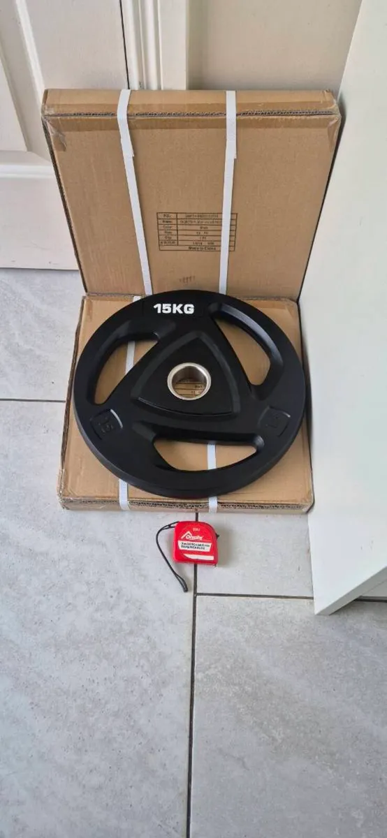 Brand new 2x15kilo olympic weight plates - Image 1