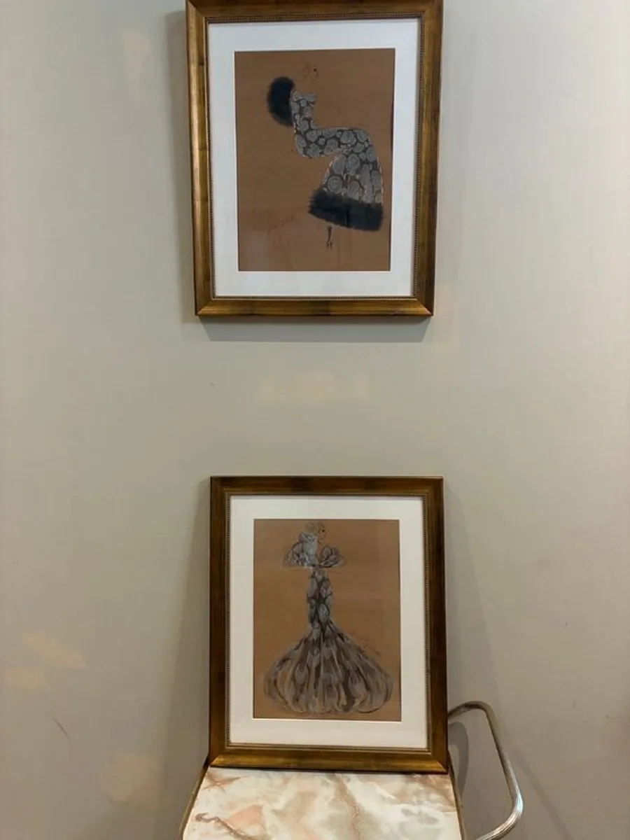 Framed Fashion Illustrations - Image 1