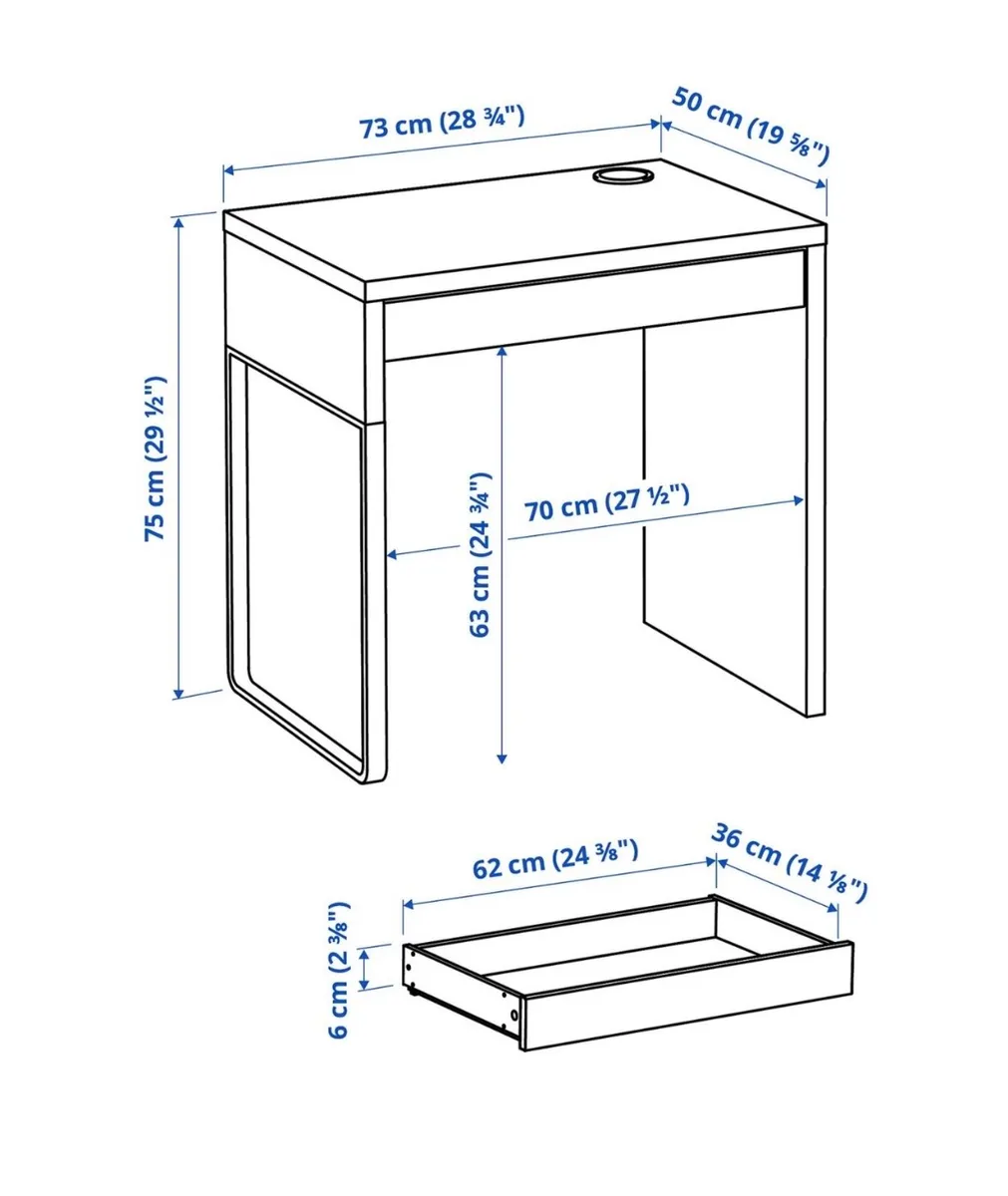 MICKE Desk – White – Excellent Condition - Image 2