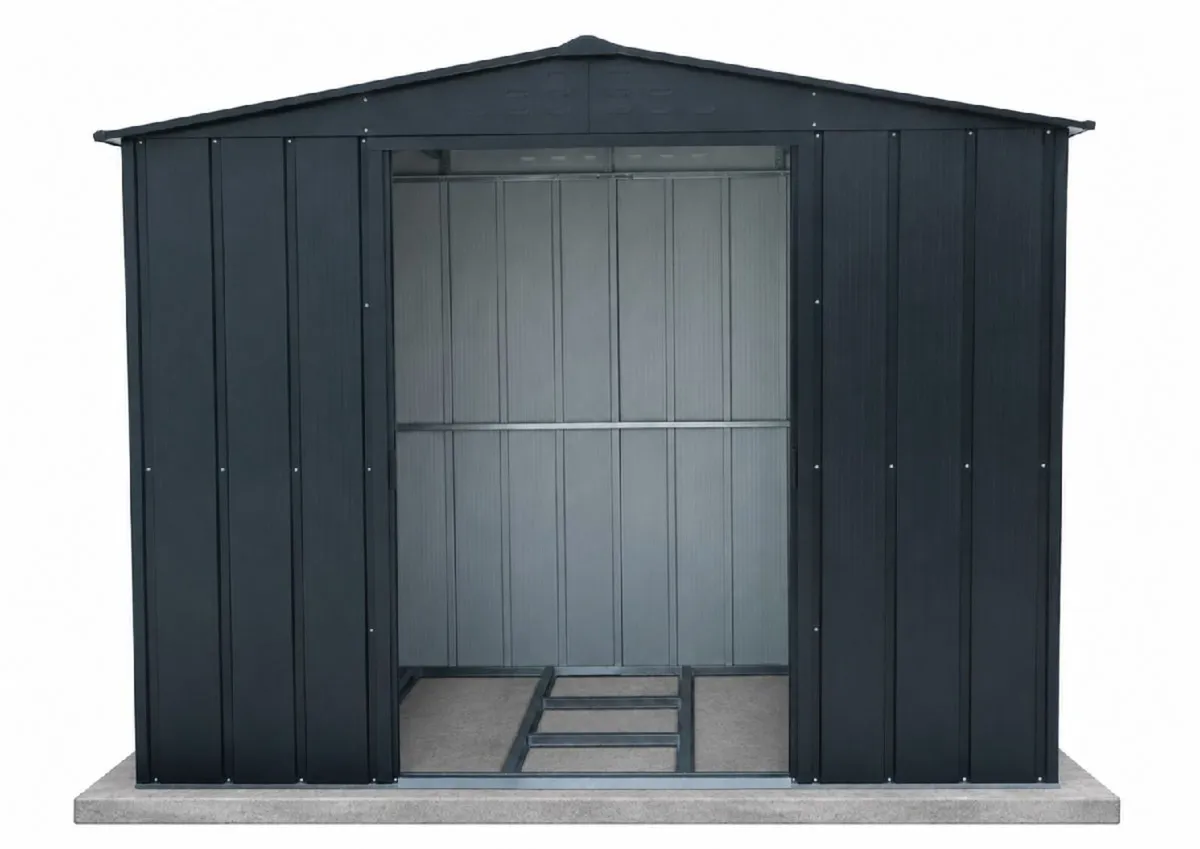 8×6 TOP Titan Steel Garden Shed – Grey - Image 2
