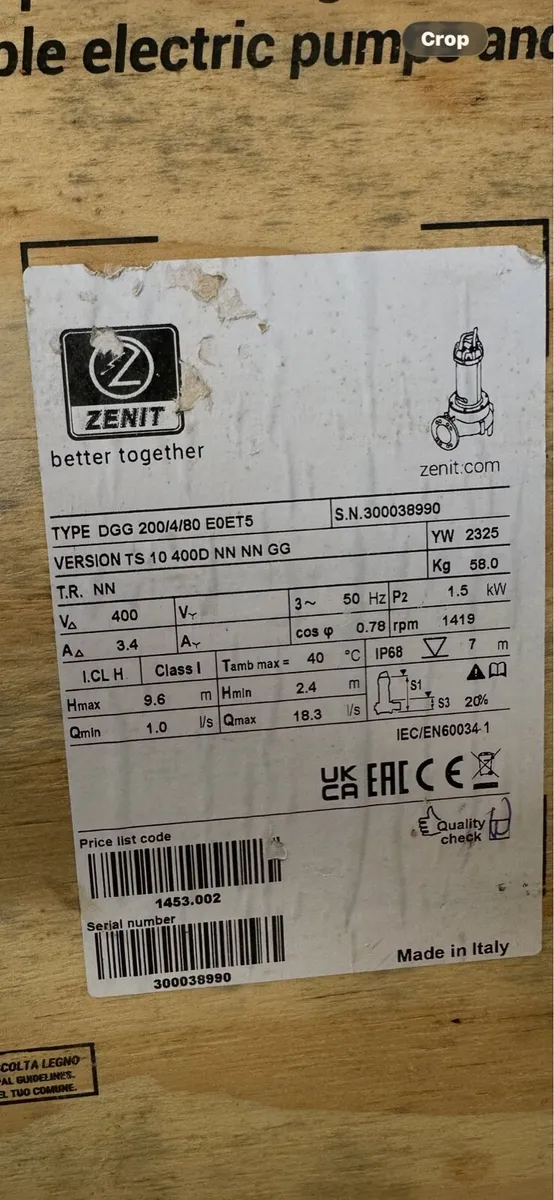 Zenit dirty water pump - Image 4
