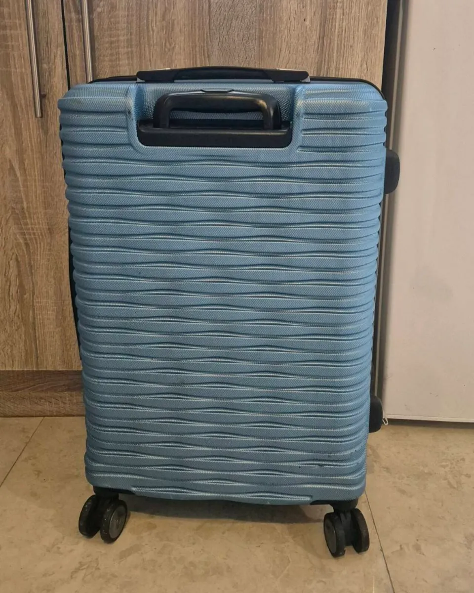 BLUE, HARDSIDE ROLLING SUITCASE FEATURING A DISTIN - Image 3