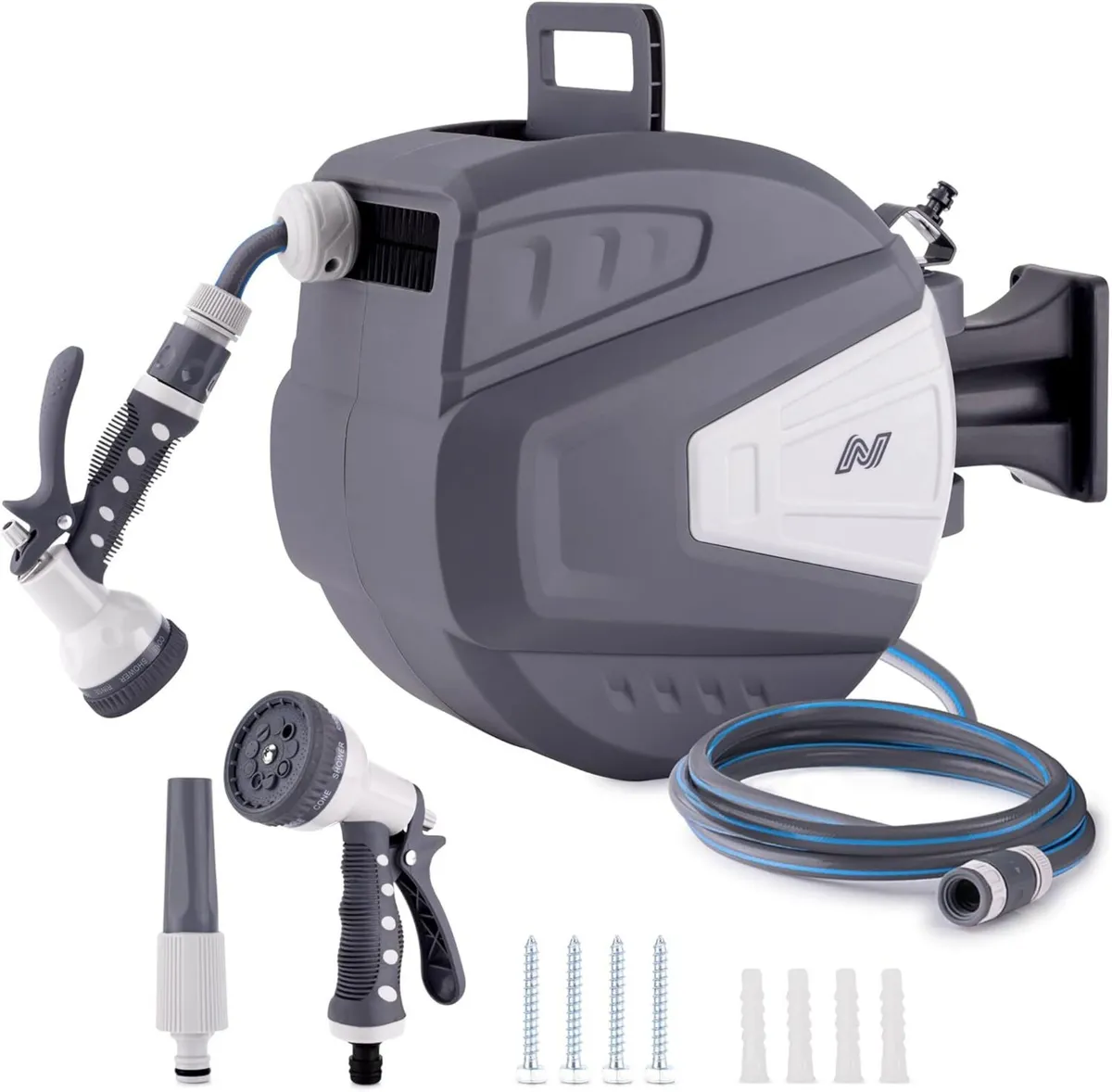 Hose Reel 30m Wall Mounted Garden with Auto - Image 1