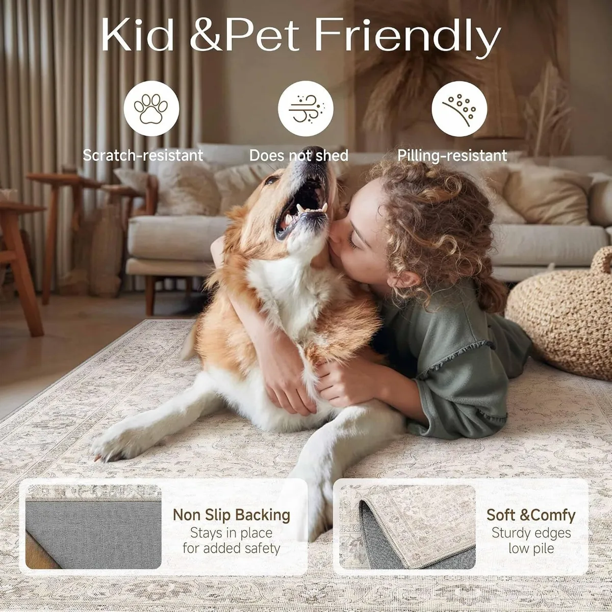 Washable Large Rug for Living Room Soft - Image 3