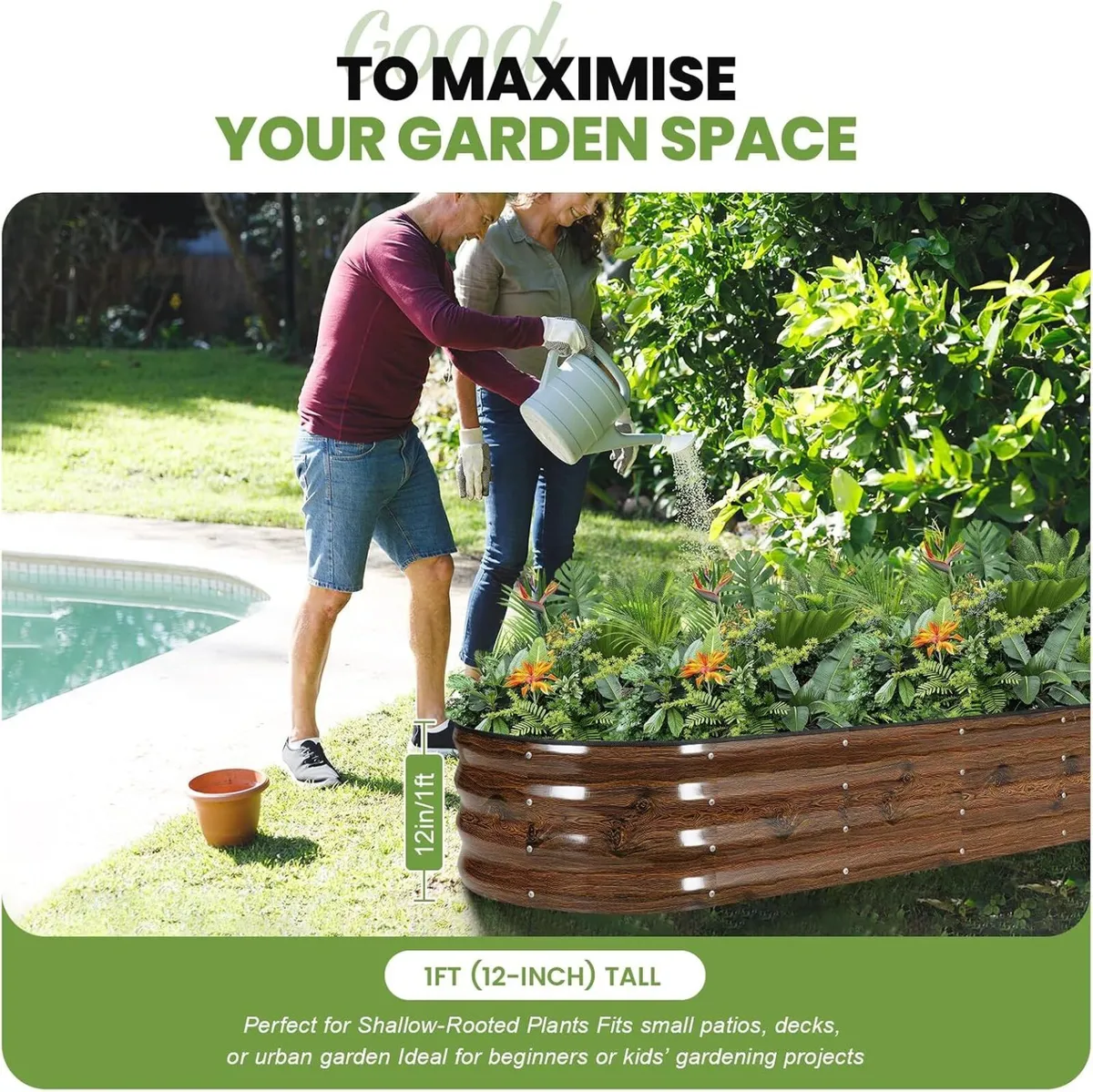 Galvanized Raised Garden Bed Kit Grain 1pcs - Image 3
