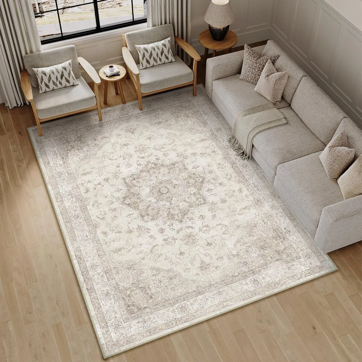 Vintage Rugs Living Room Rug Washable Carpet - Image 3