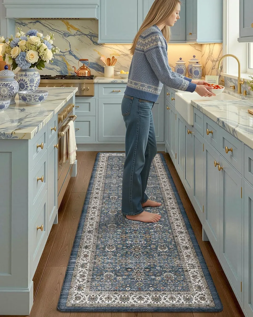 Kitchen Floor Mat Faded Vintage Anti Fatigue - Image 2