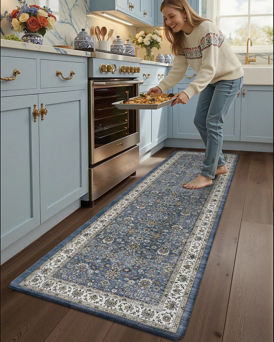 Kitchen Floor Mat Faded Vintage Anti Fatigue - Image 3