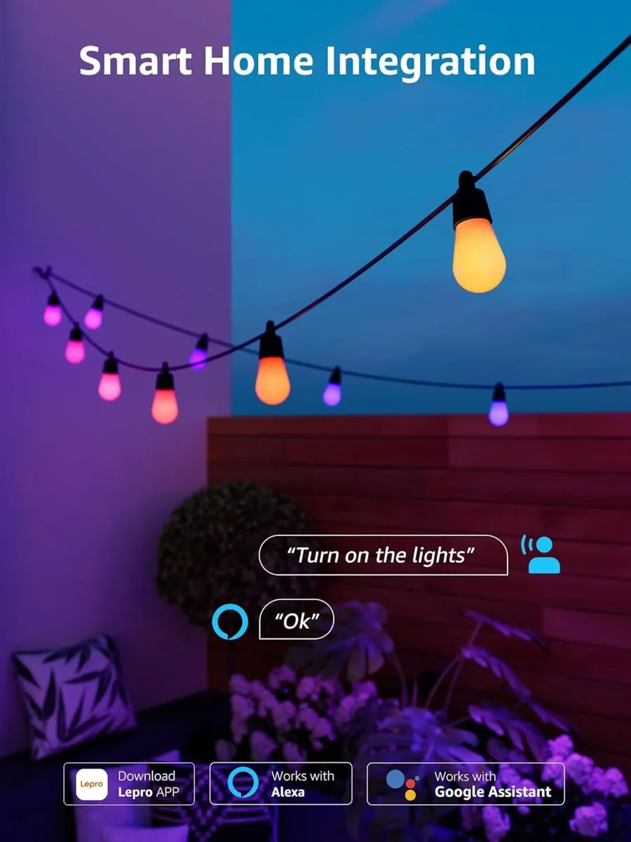 Ai Festoon Lights Outdoor 15m RGB+ic Warm - Image 3