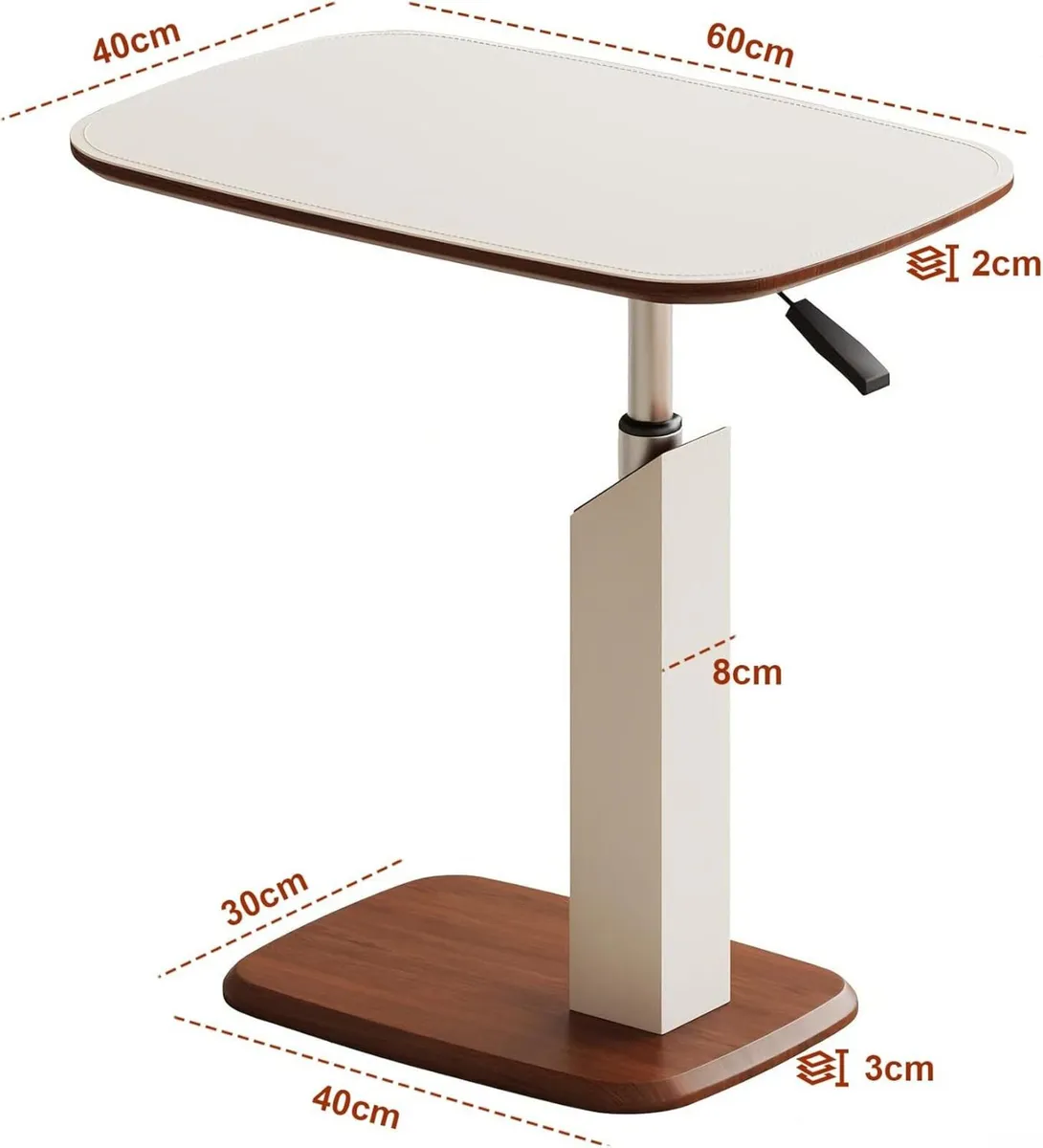 Adjustable Height C Shaped Side Table - Image 2