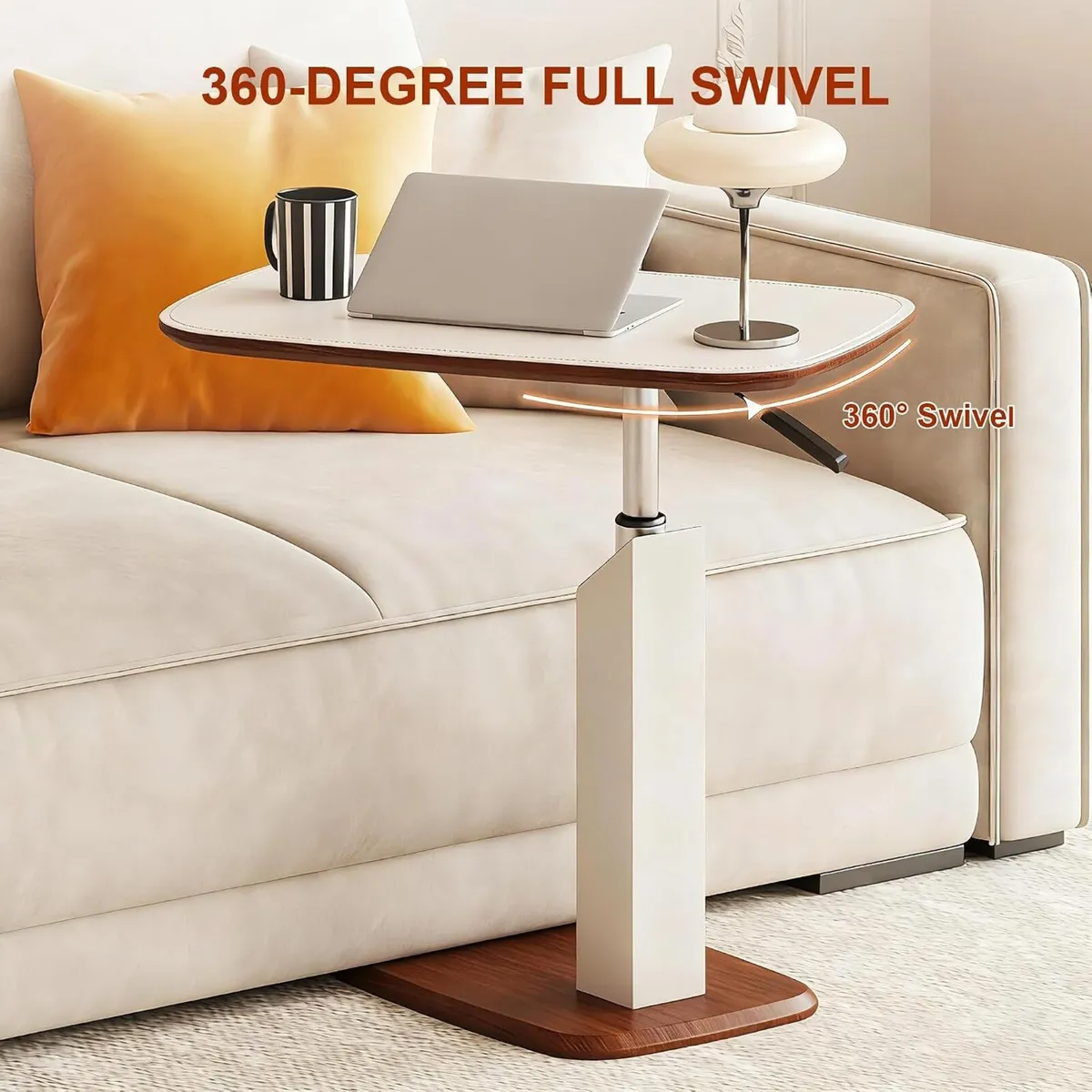 Adjustable Height C Shaped Side Table - Image 4