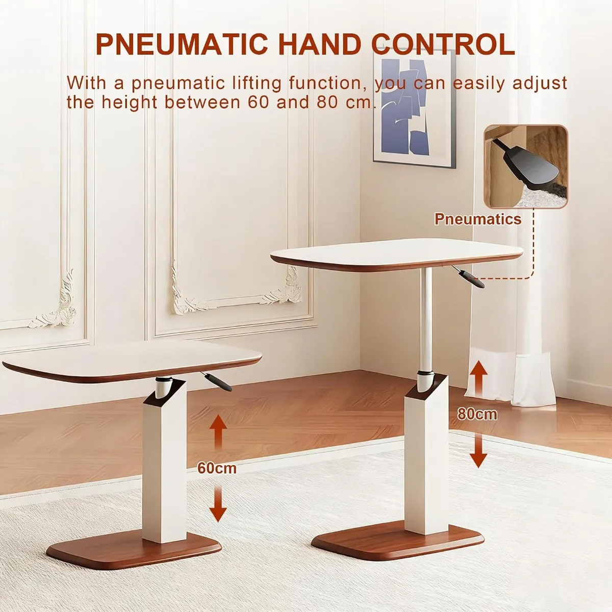Adjustable Height C Shaped Side Table - Image 3