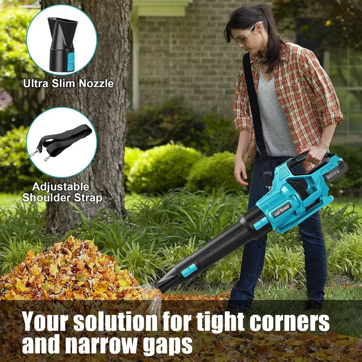 Cordless Leaf Blower 2 Batteries 4.0ah Garden 21V - Image 4