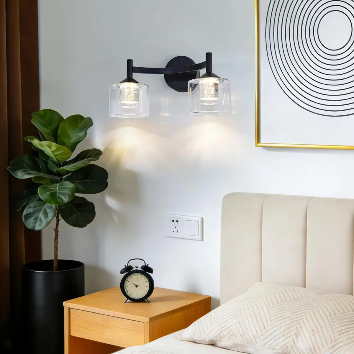 2-Light Wall Sconces Vanity Light with Clear Glass - Image 2