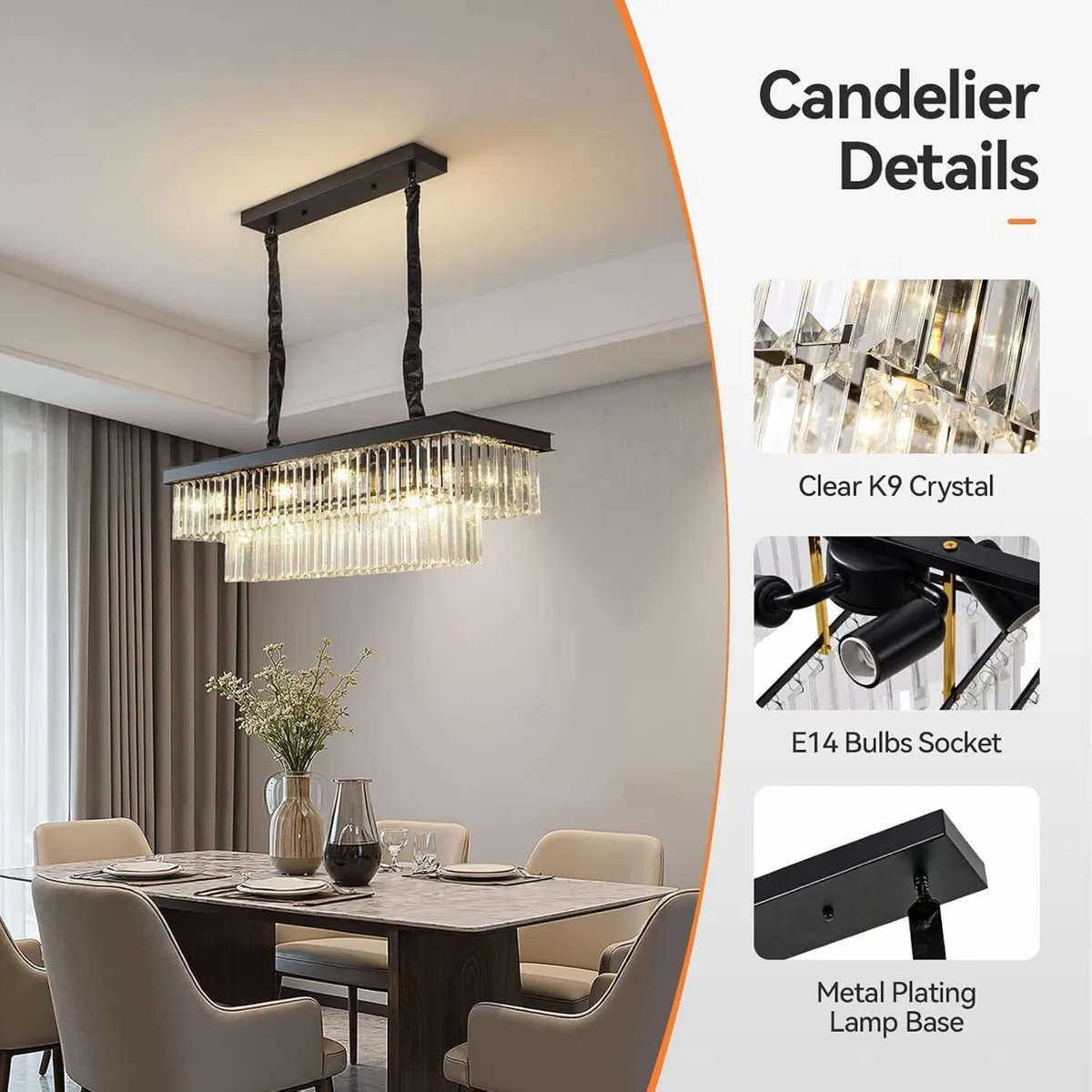 Modern Crystal Chandelier Lighting 8 Lights - Image 3