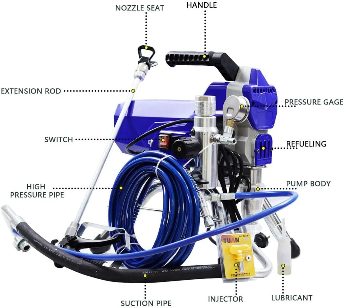 High Pressure Airless Paint Sprayer Machine Blue - Image 3