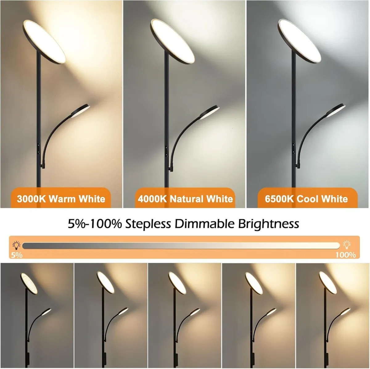 LED Uplighter Floor Lamp Standing with Remote - Image 2