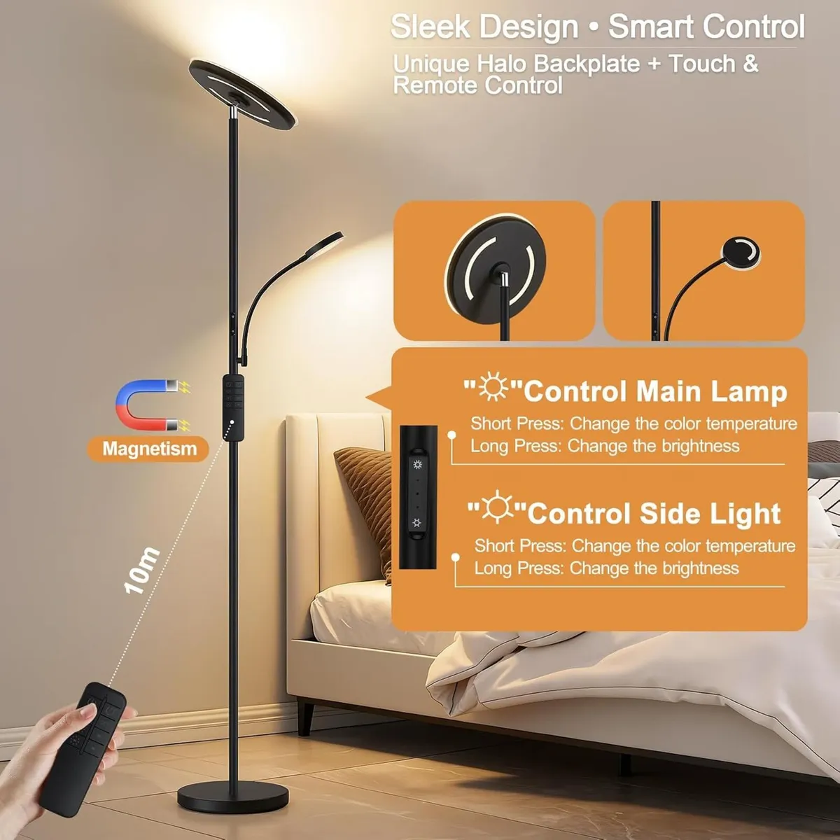 LED Uplighter Floor Lamp Standing with Remote - Image 4