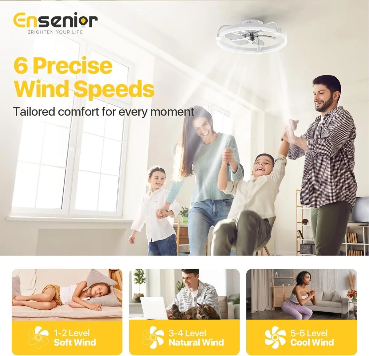Ceiling Fans with Lights and Remote Flush - Image 4