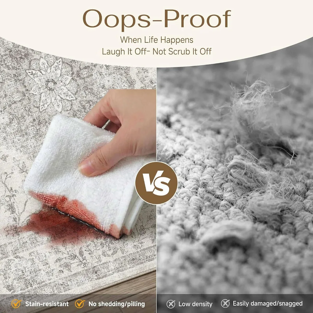 Rugs Living Room Vintage Machine Washable Non - Image 4