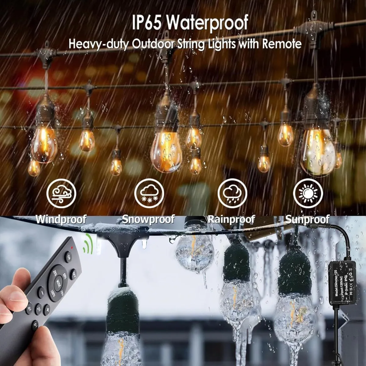 30m Festoon Lights Outdoor with Dimmerremote 32 - Image 4