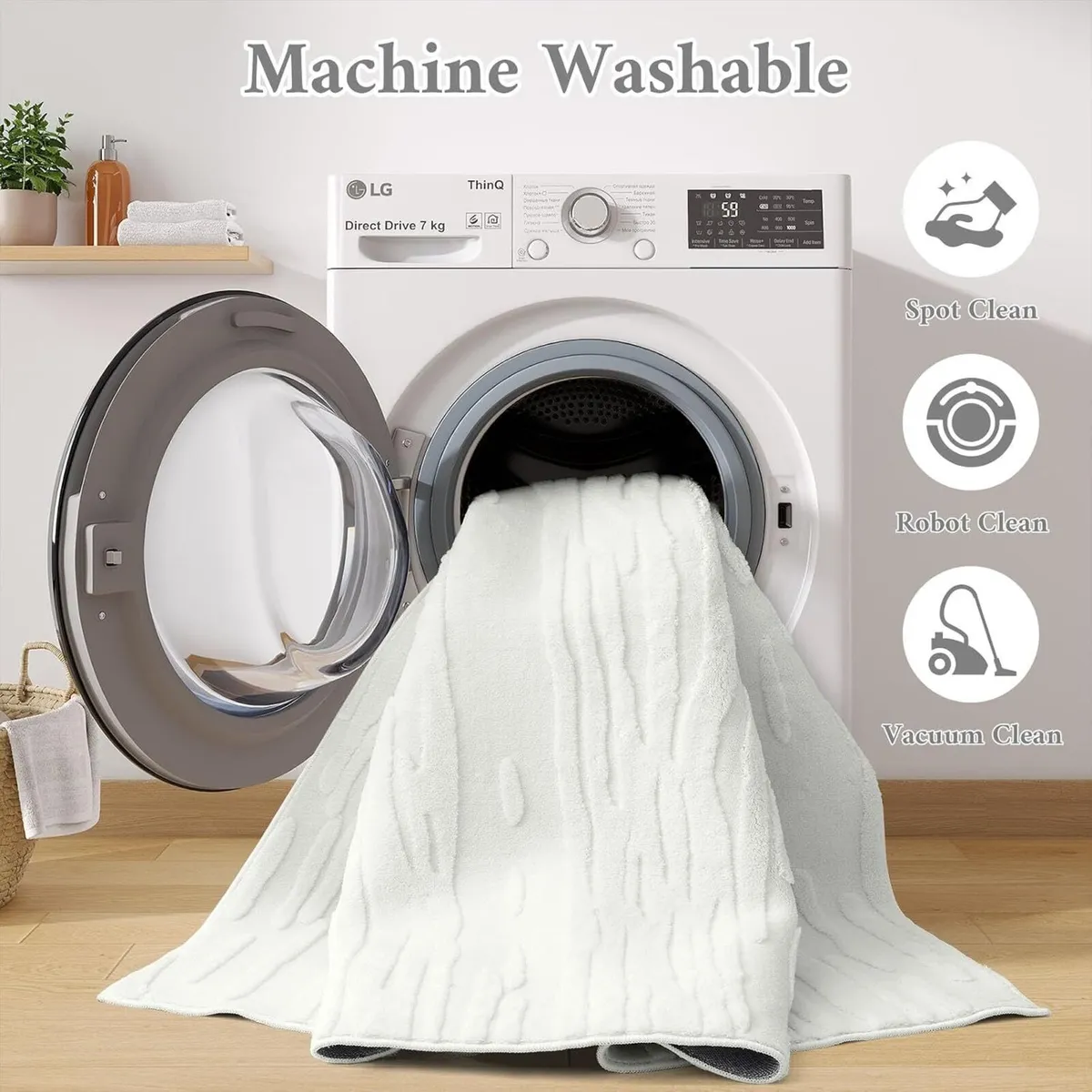 Modern Rugs Living Room Large Machine Washable - Image 3
