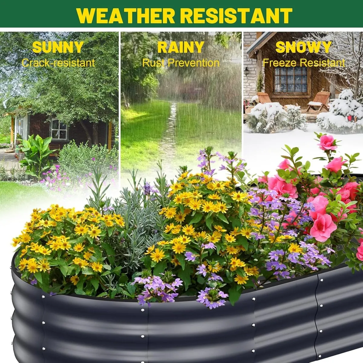 Raised Beds for Garden 2pcs Galvanised Planters - Image 4