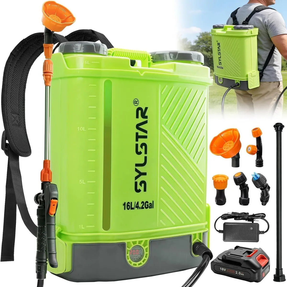 Battery Powered Knapsack Sprayer 16L 100PSI - Image 1