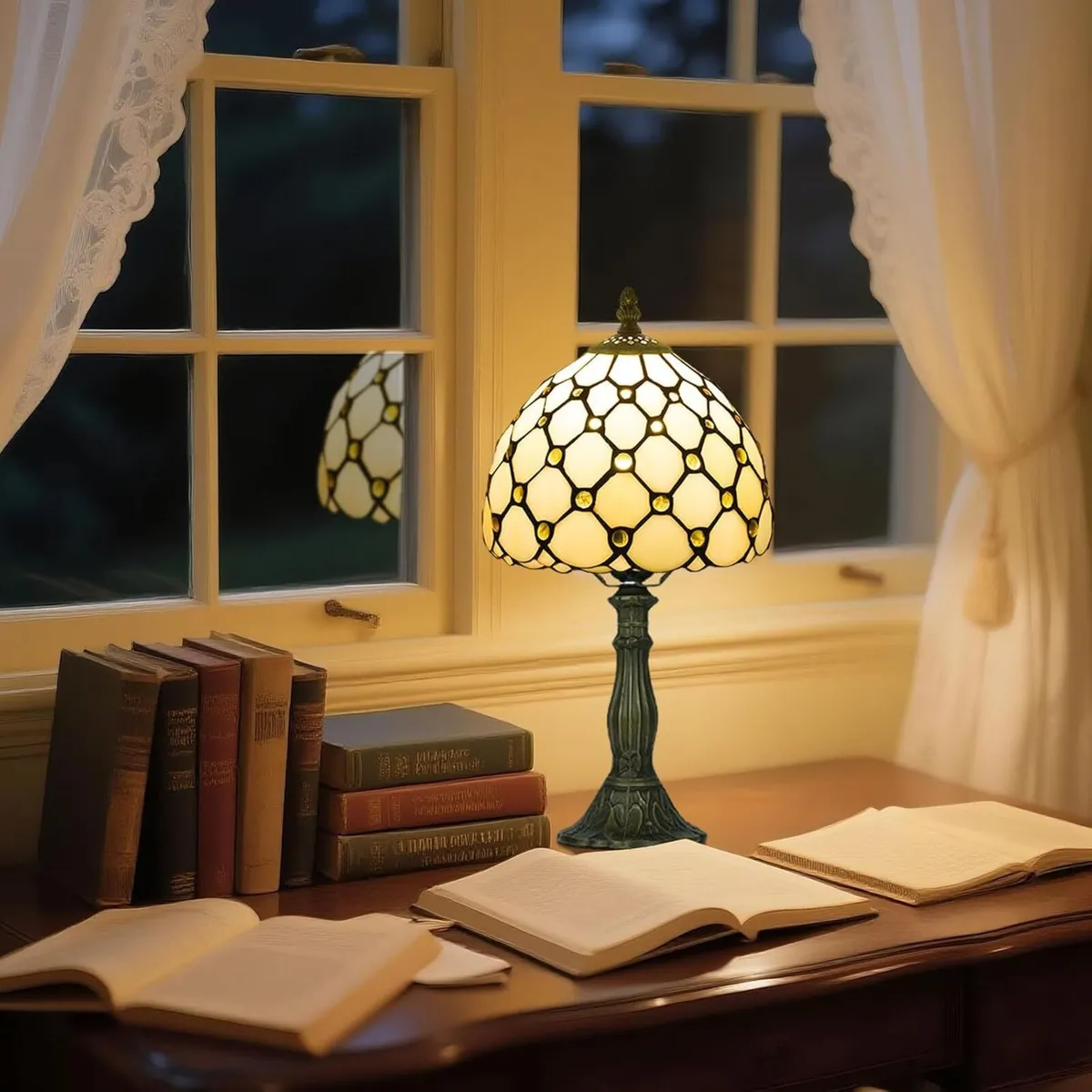 Tiffany Style Table Lamp for Bedroom Remote - Image 2