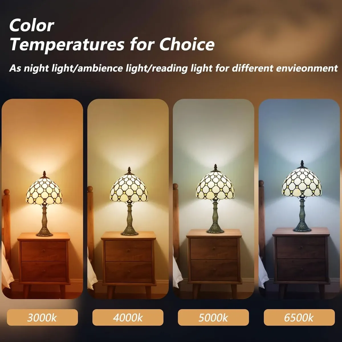 Tiffany Style Table Lamp for Bedroom Remote - Image 3