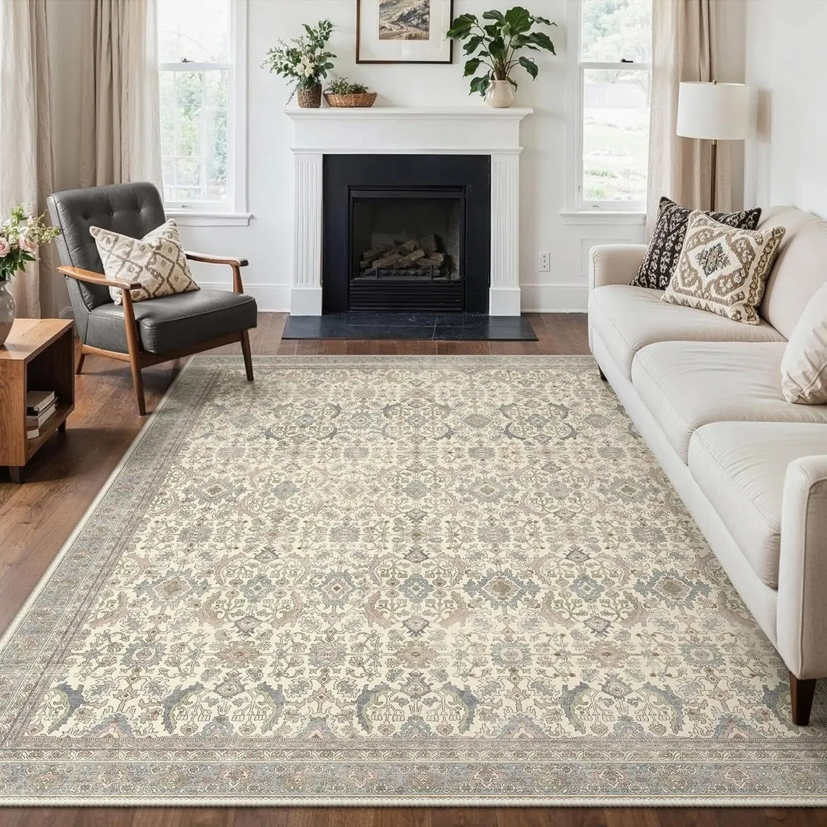 Extra Large Rug Oat Taupe Washable Non-Slip - Image 1