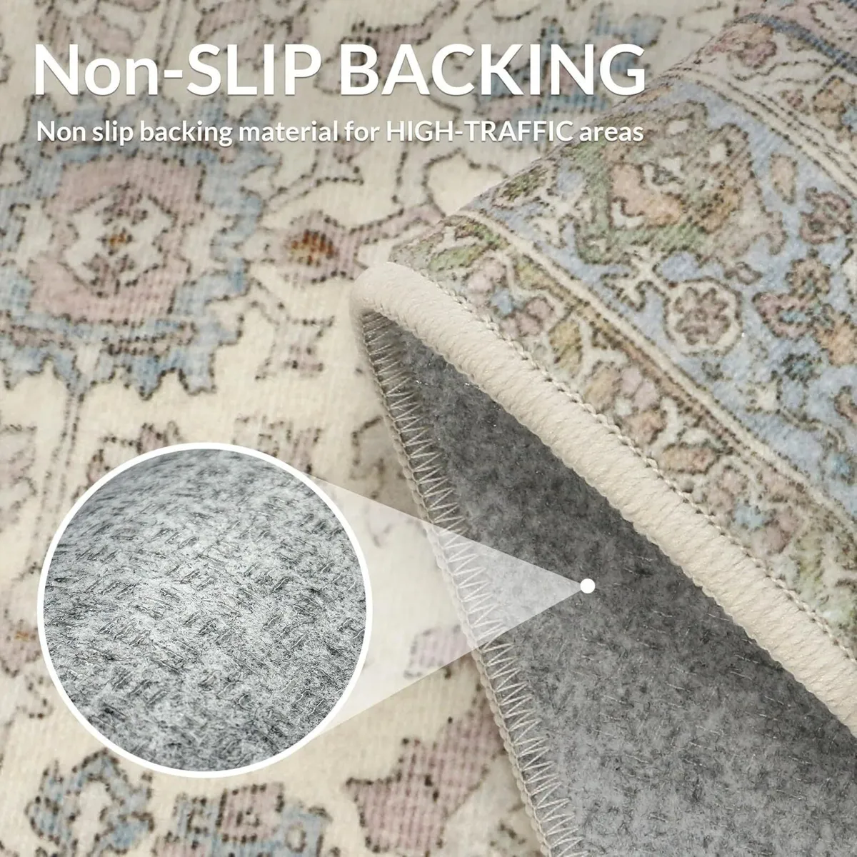 Extra Large Rug Oat Taupe Washable Non-Slip - Image 4