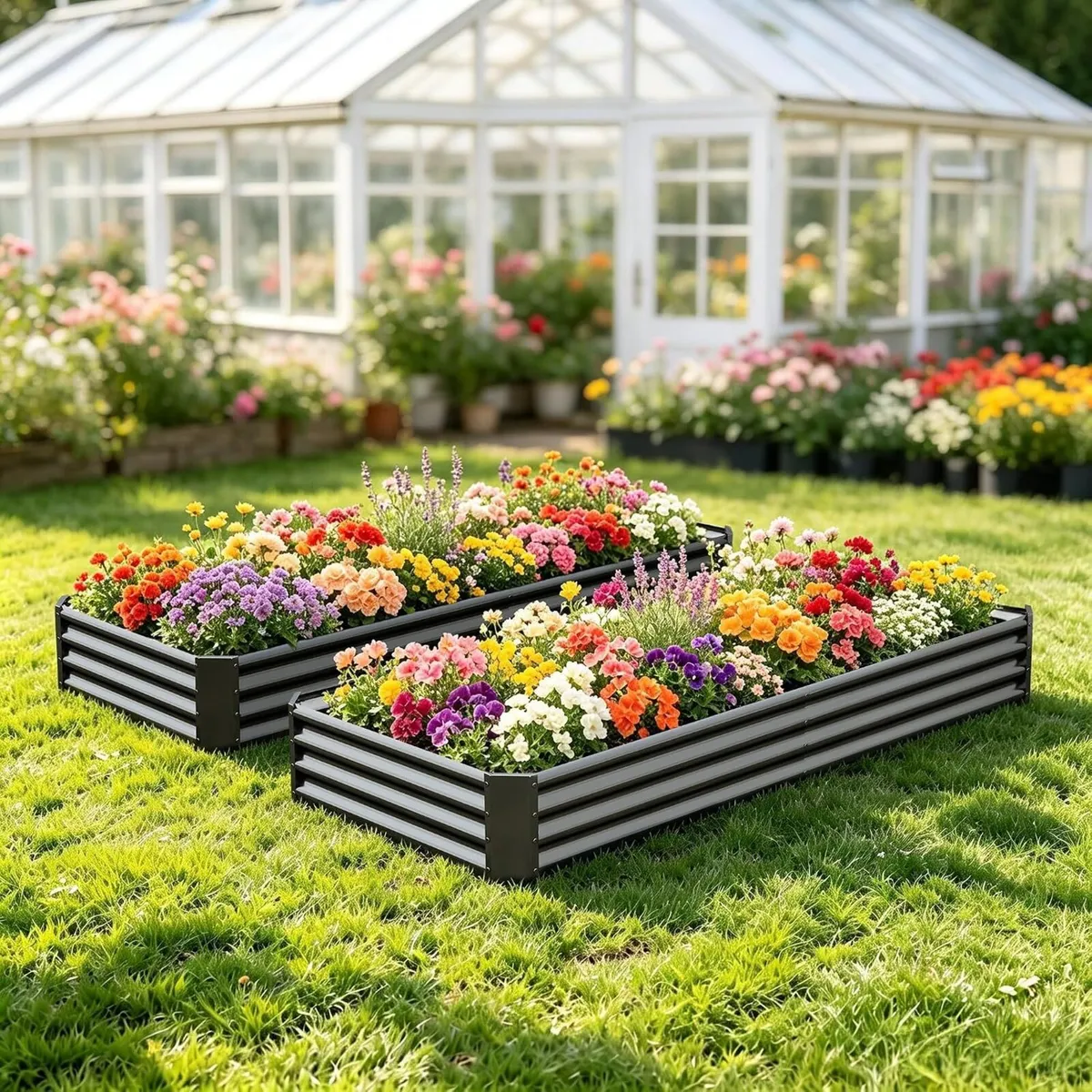 2pcs Metal Galvanized Raised Garden Bed Kit 8 - Image 2