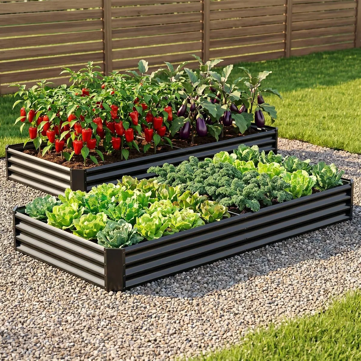 2pcs Metal Galvanized Raised Garden Bed Kit 8 - Image 3