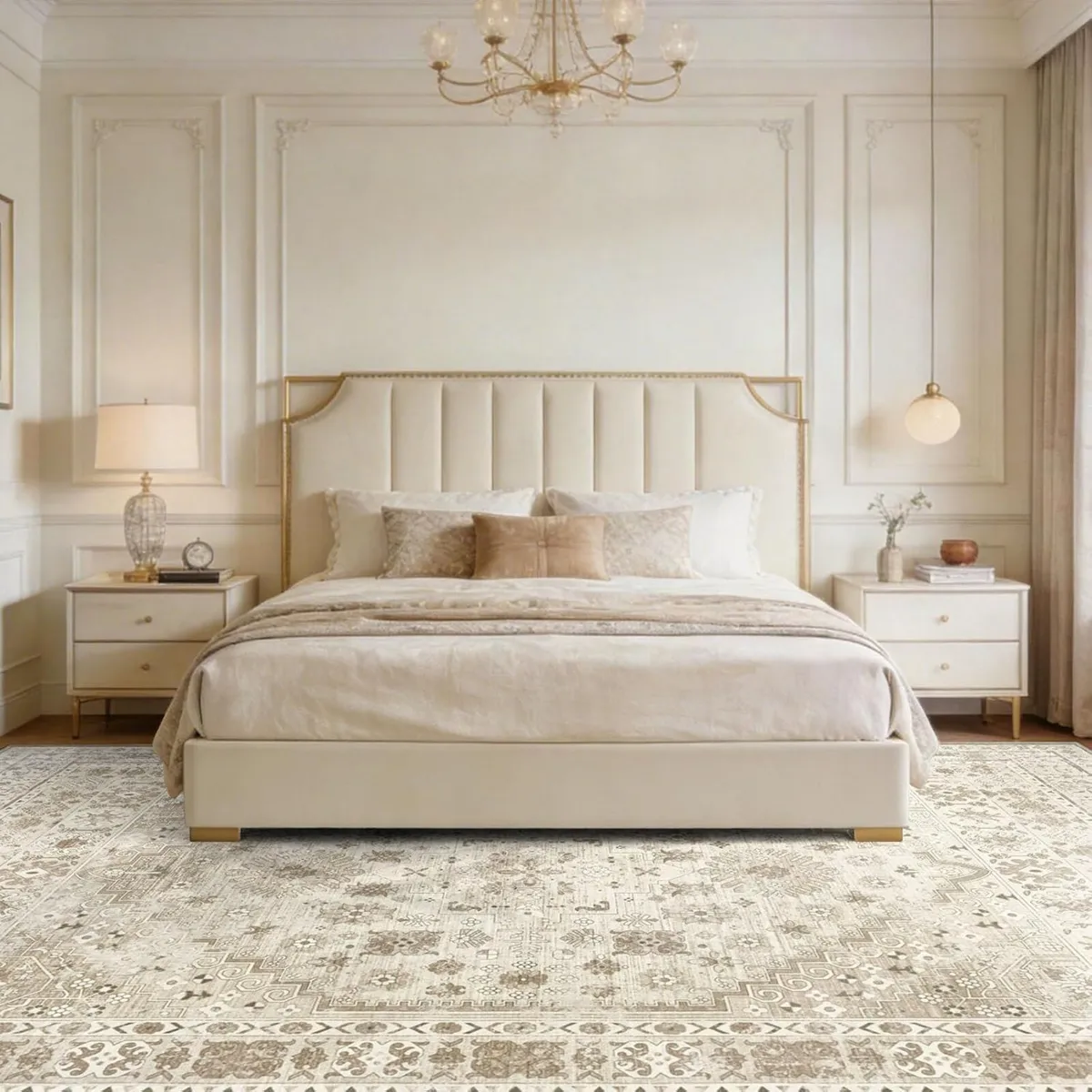 Washable Rugs Living Room Distressed Vintage Area - Image 3
