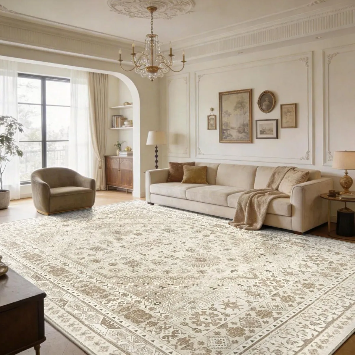 Washable Rugs Living Room Distressed Vintage Area - Image 4