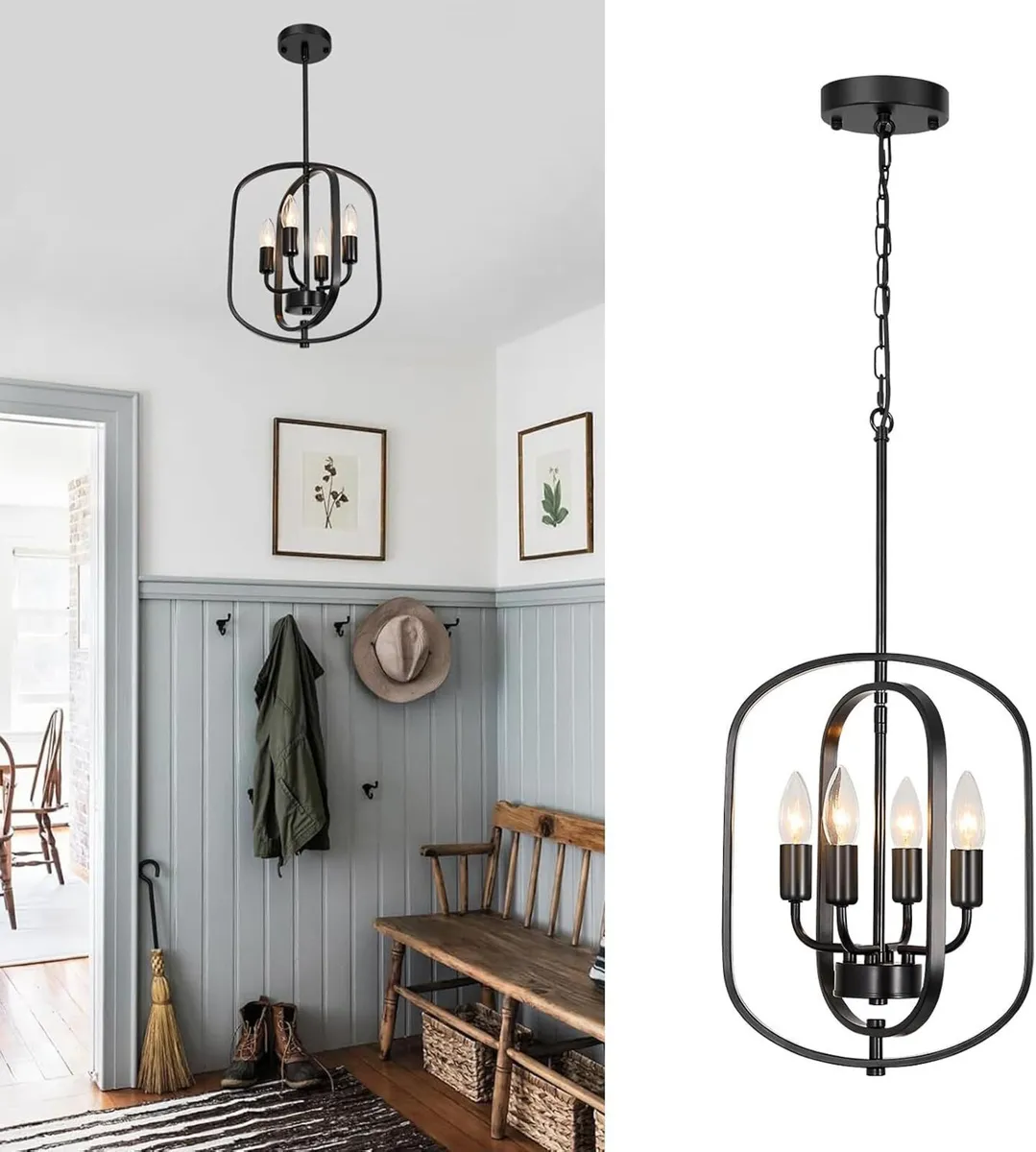 Wood Chandeliers 5-Light Adjustable Height - Image 1