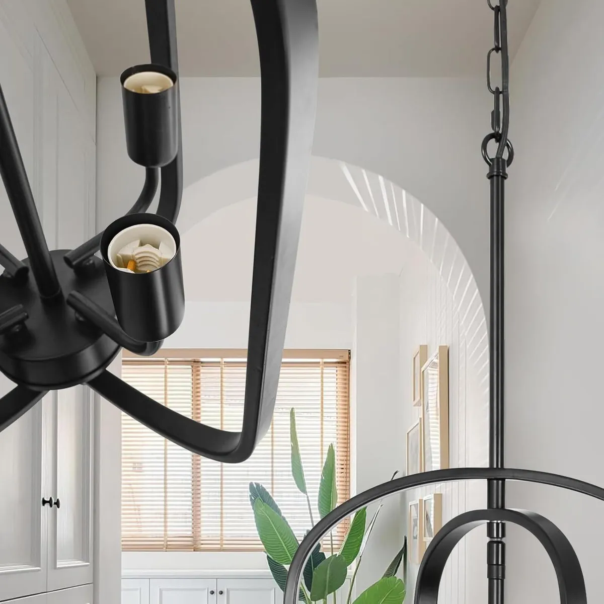 Wood Chandeliers 5-Light Adjustable Height - Image 4