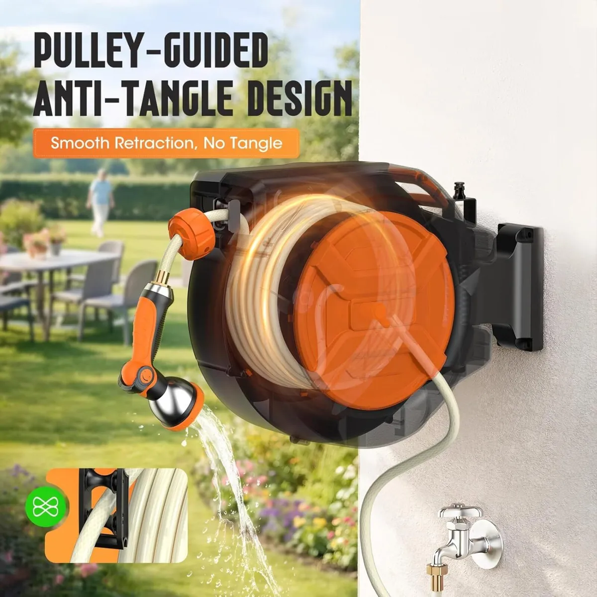Garden Hose Reel 1 2" X 30+2m Retractable - Image 2