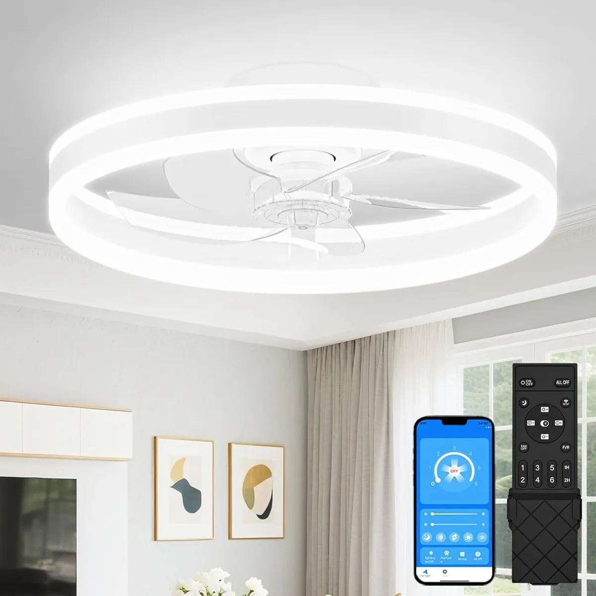 Ceiling Fans with Lights and Remote Modern - Image 1