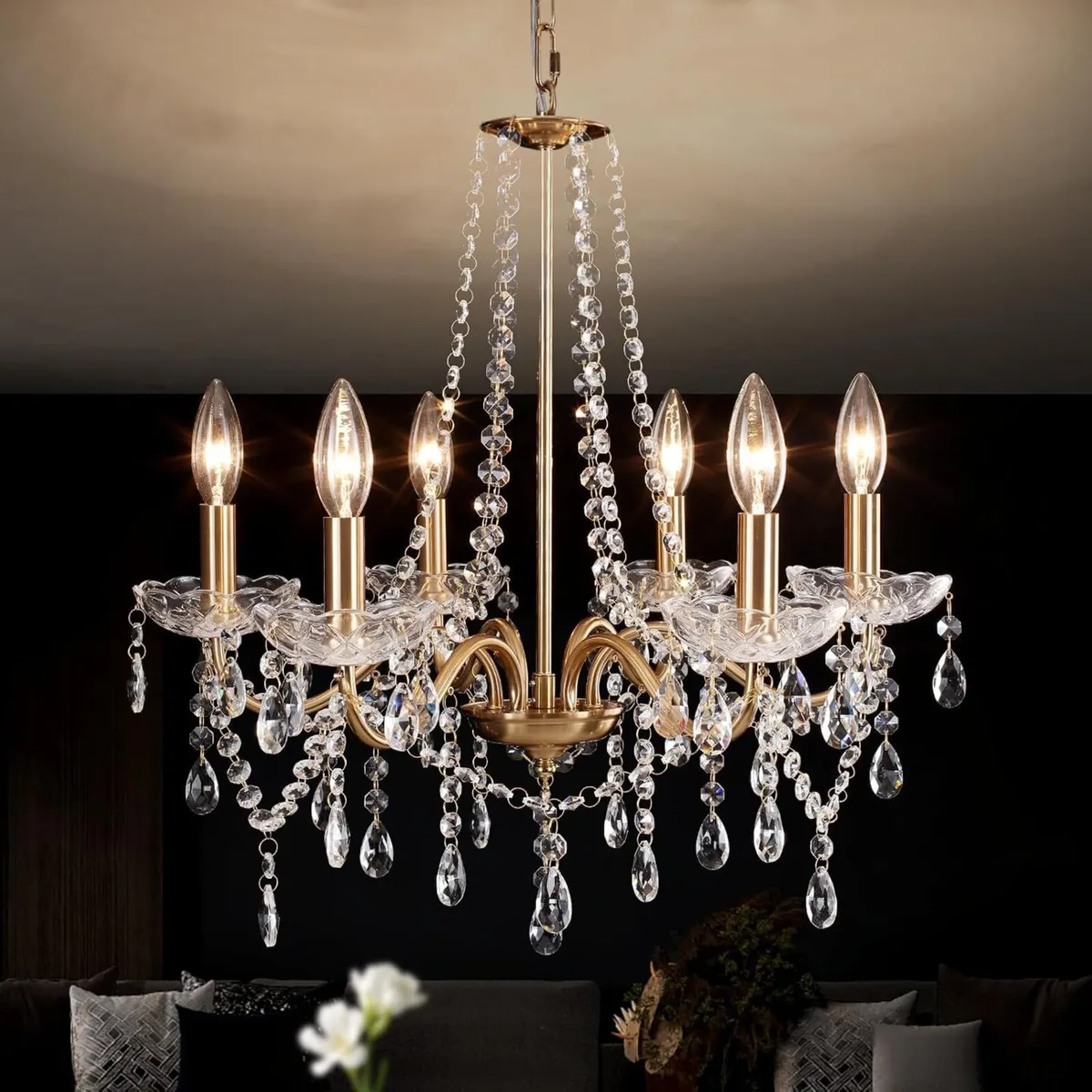 Chandeliers Ceiling Lights 6 Modern Crystal Light - Image 1