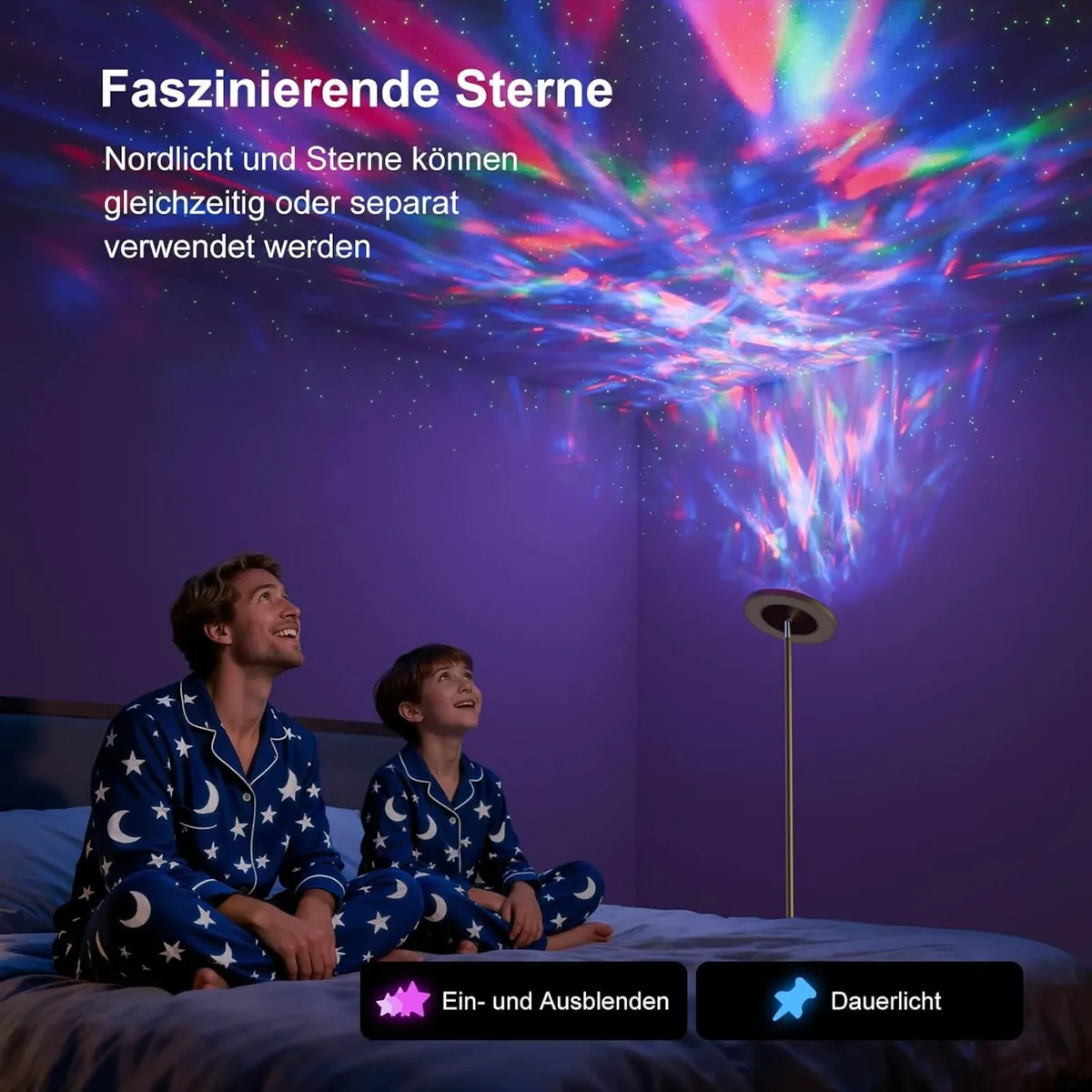 3-In-1 Floor Lamp with Galaxy Star RGB Aurora - Image 4