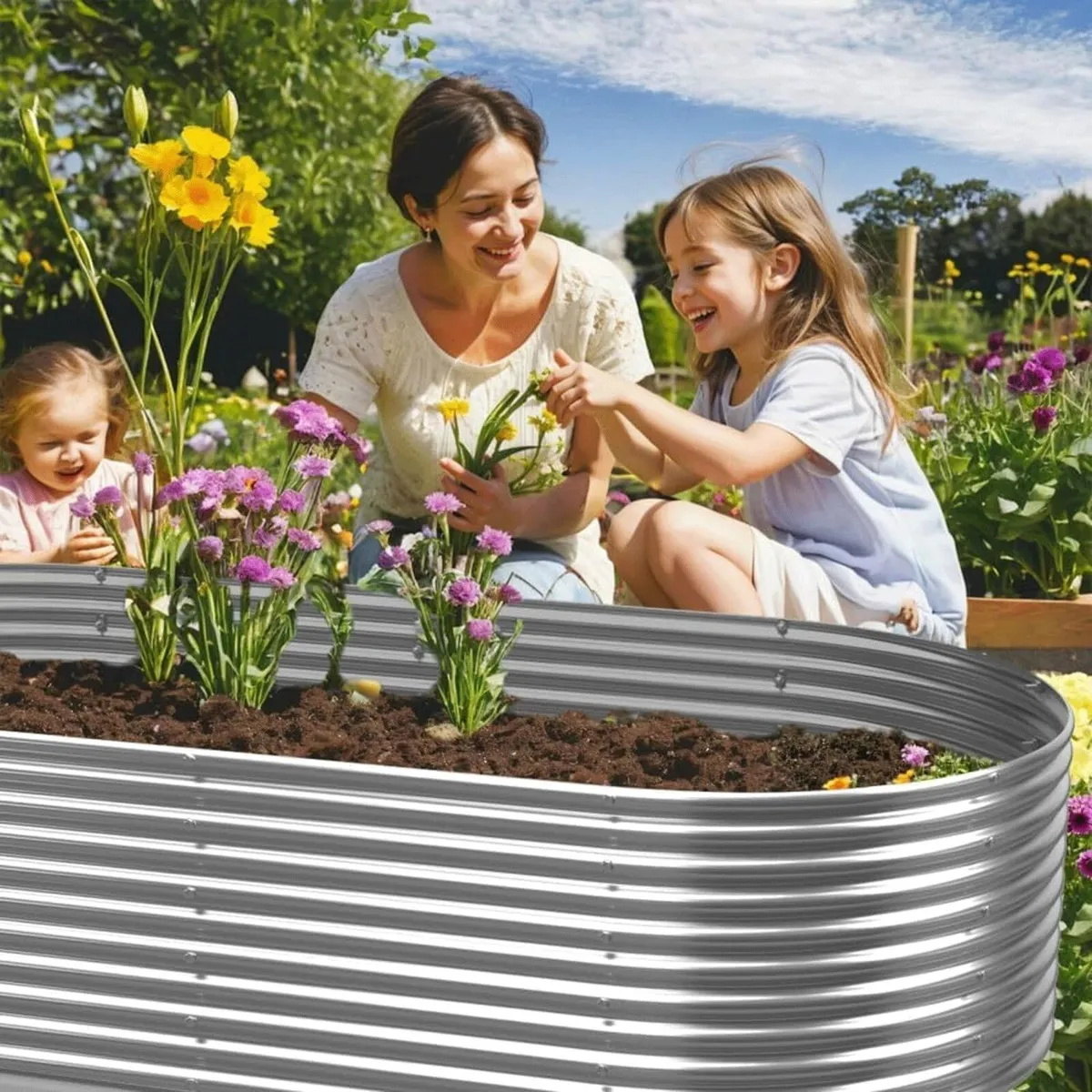 Tall 6x3FT Corrugated Galvanized Steel Raised - Image 3