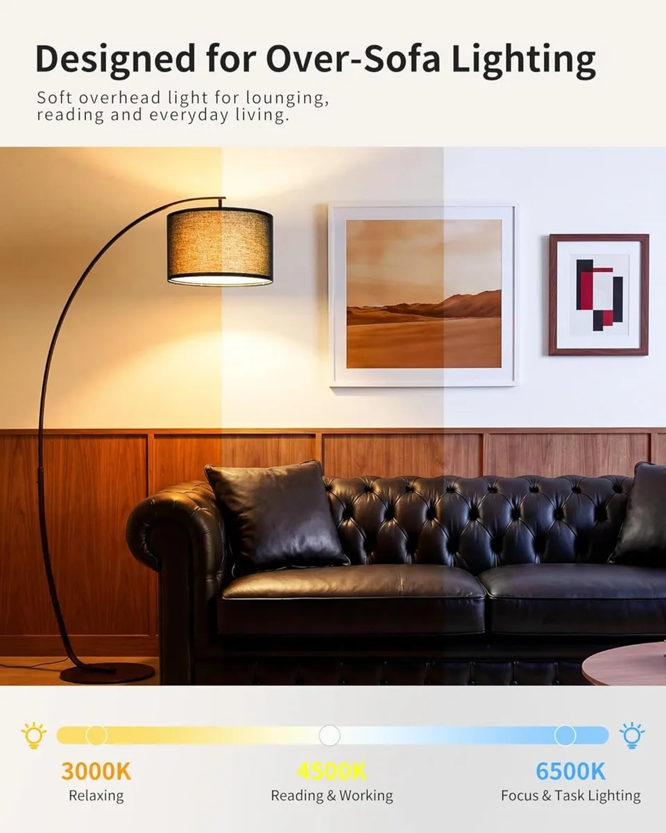 Modern Arc Floor Lamp for Living Room - Image 3