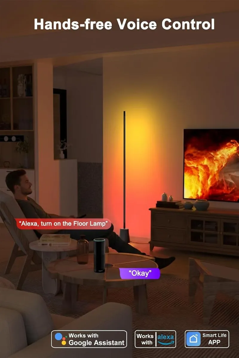 LED Floor Lamp with Speaker Noise Rgbwwic Standing - Image 4