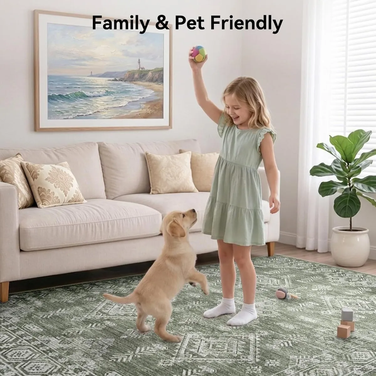 Area Rugs Living Room Washable Rug - Image 2