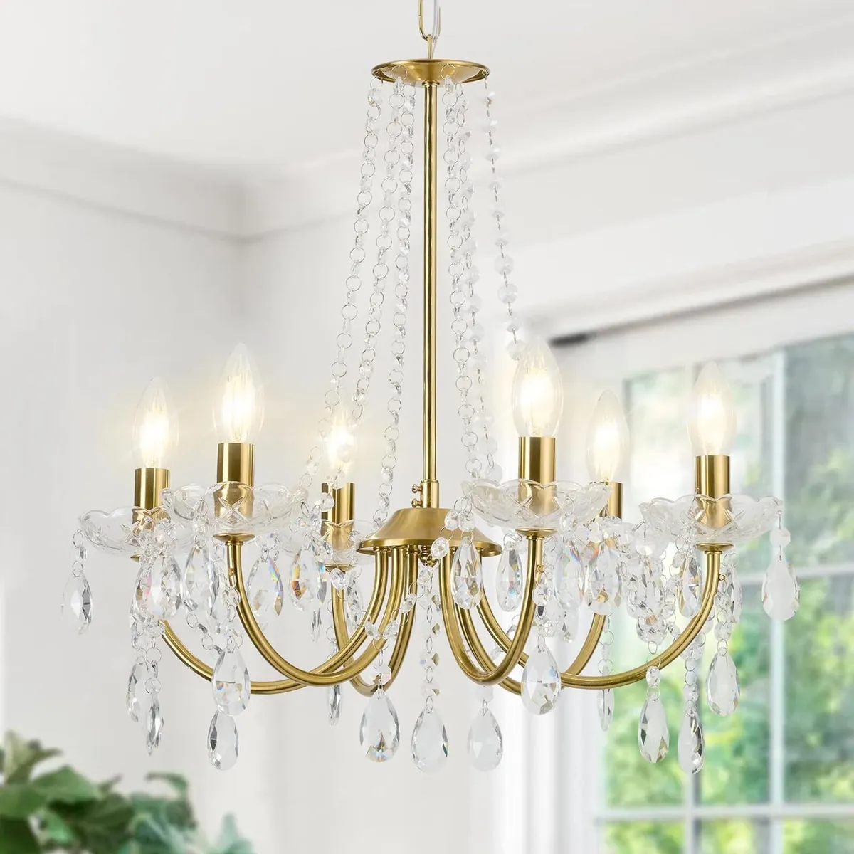 K9 Crystal Chandelier H 18.5" X W 21.3 - Image 1
